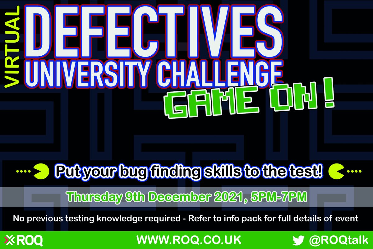 ROQTALK's tweet photo. THE DEFECTIVES IS BACK!

https://t.co/SkdPMdgVWL

#Defectives #TheDefectives #SoftwareTesting #Careers #GraduateJobs #University #Careers #ROQ #MakingSoftwareWork https://t.co/opzhP77BaA