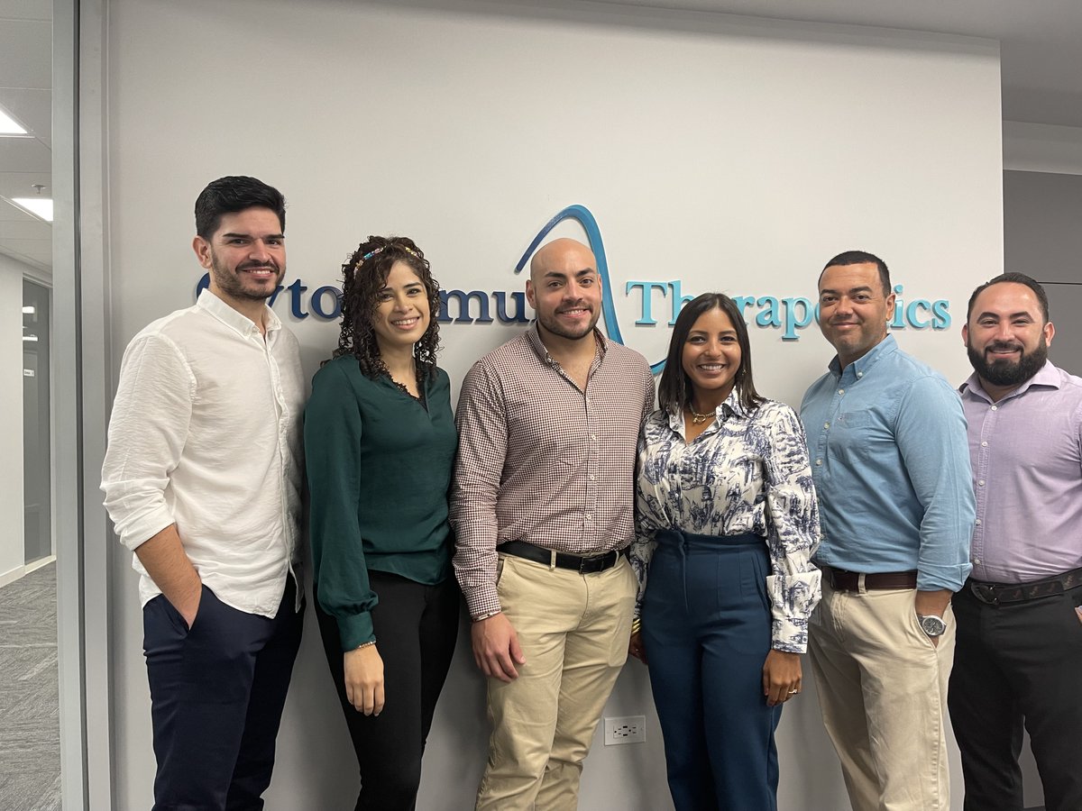 CytoImmune's tweet photo. Our fantastic Quality group at @CytoImmune taking care of all aspects of manufacturing and our clinical programs.  Quality is a full 20% of our staff at CytoImmune. Meeting today in Puerto Rico with our new CEO Christina @coughlin582 #NKCells #QualityMatters #CellTherapy https://t.co/8JByArmMPn