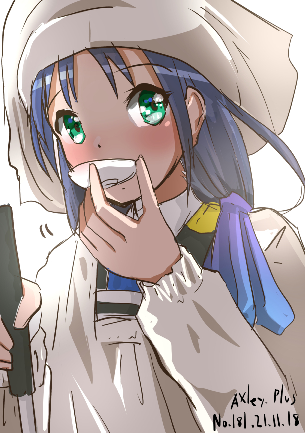 涼風(艦これ) 「味噌汁の味見をする涼風。
「さみの好みはもうちょい薄めかな?」
#艦これ版深夜の」|あくすれー@涼風進水日漫画ありがとうございました！のイラスト