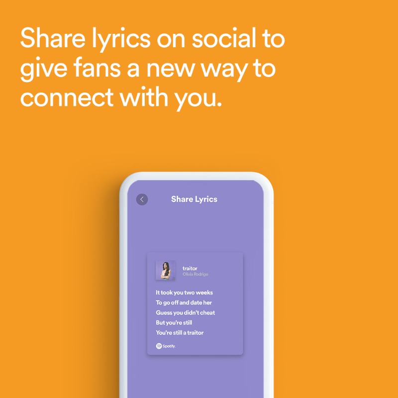 spotifyartists's tweet photo. #SpotifyLyrics are here 📝 🙌

Now you can connect with your biggest fans on a deeper level than ever before. Swipe 👉 to see how it works, and click below to learn more ⤵️