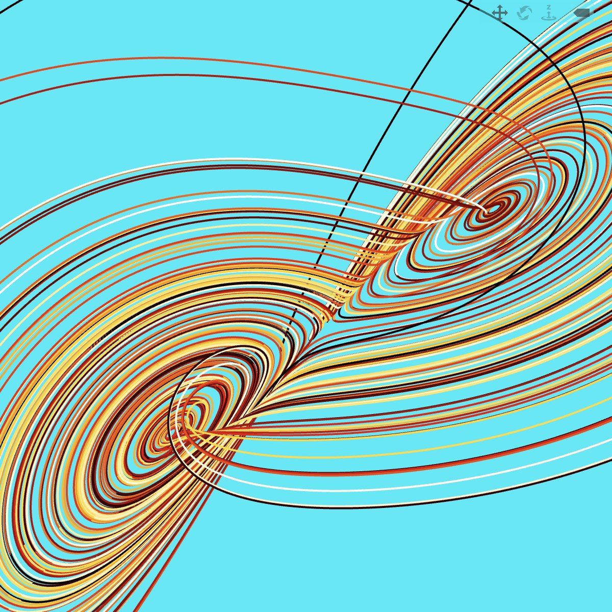 gm ☀️
We're working to allow you to generate your own #NFTs based on chaotic solutions of the Lorenz system 
You'll be able to choose the parameters, the colors, the orientation: when you're satisfied, mint it!
For now, just enjoy our Genesis collection: opensea.io/collection/the…