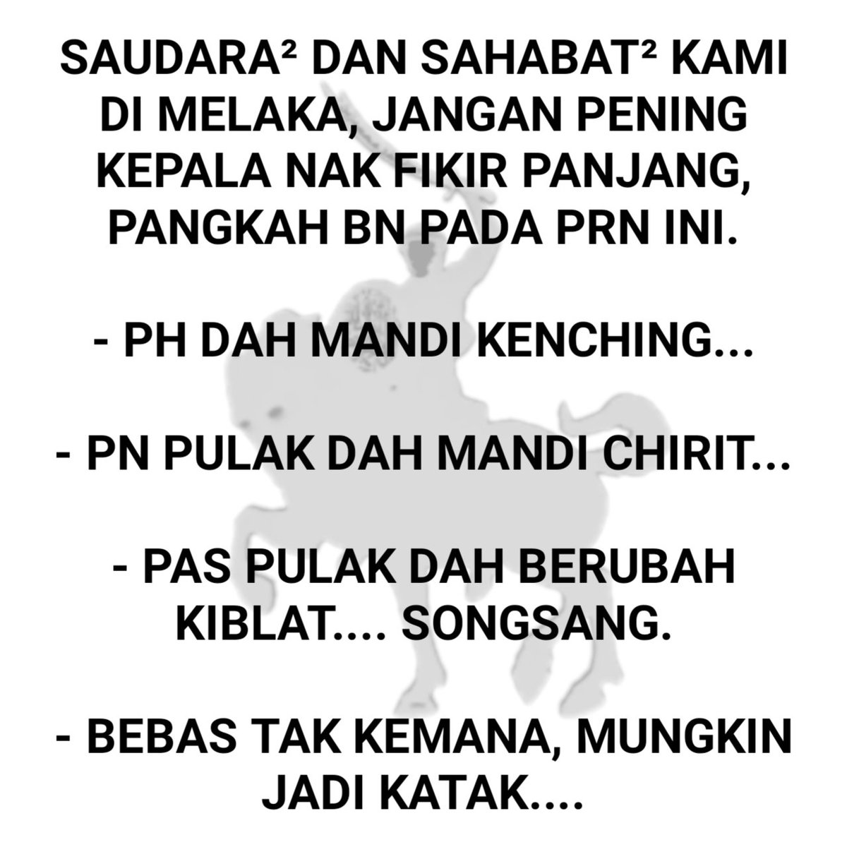 Zulmzin's tweet photo. DAH RASA KENCHING YANG HANCHING DARI PH, DAH RASA TENGIK CHIRIT DARI PN, DAH DIKHIANAT OLEH PAS YANG BERUBAH KIBLAT... CUKUP²LAH. JOM KEMBALI SEMULA KE BN. https://t.co/ydjODNUIss