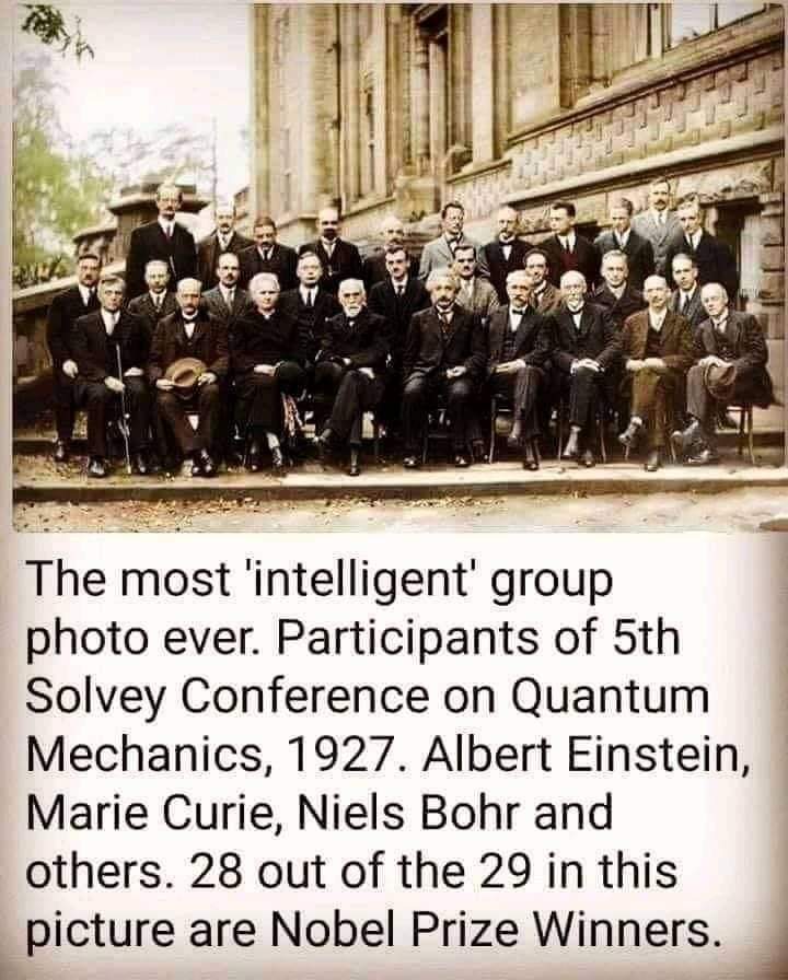 The great @Solveyconference.. one of the most iconic picture ever taken.. 28 of the 29 Nobel prize winners...