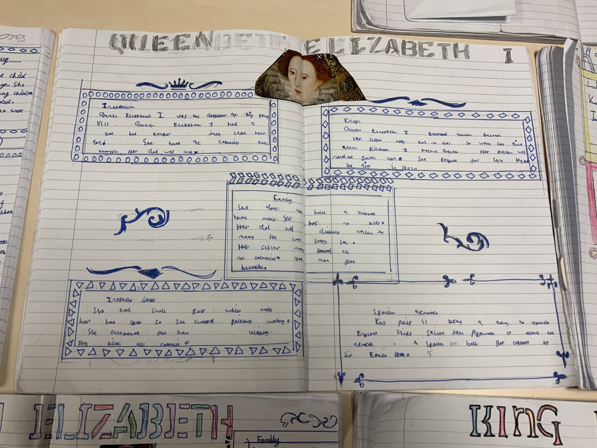 cashprimary's tweet photo. Ellen Terry have worked really hard with their #doublepagespreads on a British Monarch. #informationreports #monarch #riotousroyals #year4 #edutwitter π https://t.co/BGzhjZUNrt