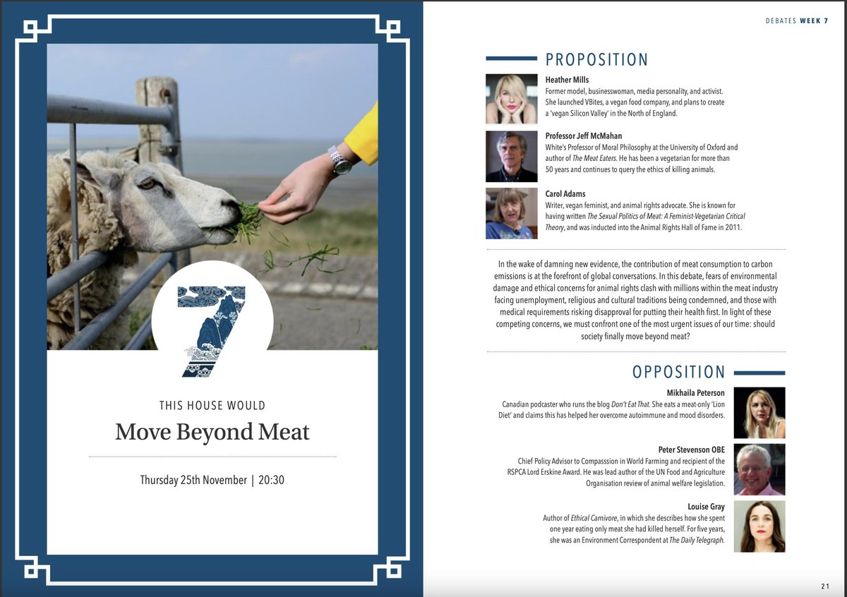 _CarolJAdams's tweet photo. Next week some of us will gather at Oxford University to participate on a debate at @OxfordUnion about whether "society should move beyond meat." Shall I wear my "tofu never caused a pandemic" mask? https://t.co/DiAqcLXpi7