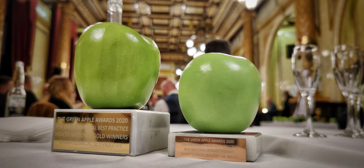 Sharp_Services's tweet photo. Congratulations to our colleagues in Rhymney, South Wales who were awarded the Healthcare GOLD #GreenAppleAward for their plethora of energy-efficient measures at this week's Green Apple Awards Ceremony. @TheGreenOrg 

#GreenWorldAwards #RenewableEnergy #OurWorkMatters https://t.co/ZXzCYFG548