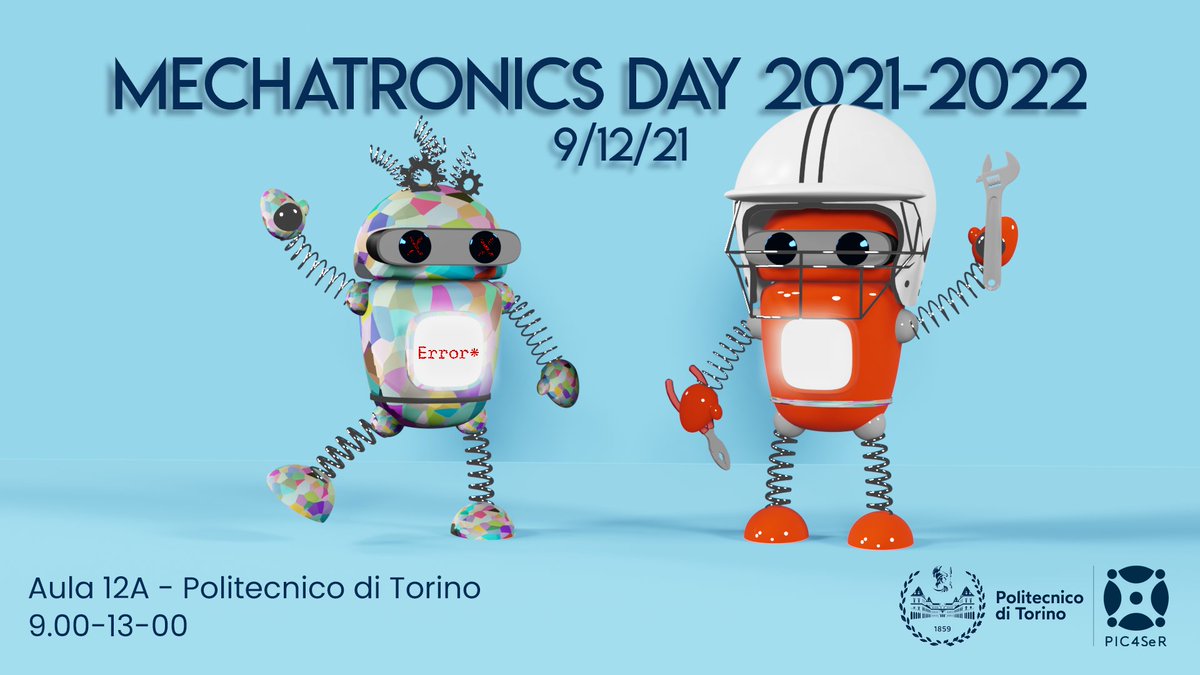 Mechatronics Day <a href="/PoliTOnews/">Politecnico di Torino</a>
We will present #thesis opportunities available at #LIM (Mechatronics Lab) and #PIC4SeR. #Companies collaborating with us will present themselves and their own thesis/internship/collaboration proposals.

Info and booking at lnkd.in/dp5_yMuk