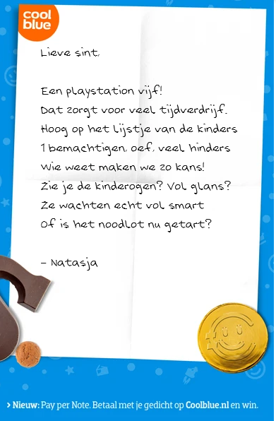 Natasja79v's tweet photo. #paypernote @Coolblue_NL Natuurlijk doe ik graag een poging voor de kinderen van ons. Gave actie! https://t.co/D4rl8d3pmY