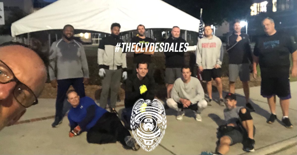 33 PAX enjoyed warmer temps:

13 @ #therush
13 @ #theclydesdales with #stormtroopers 
7 @ #shieldlock

#f3counts