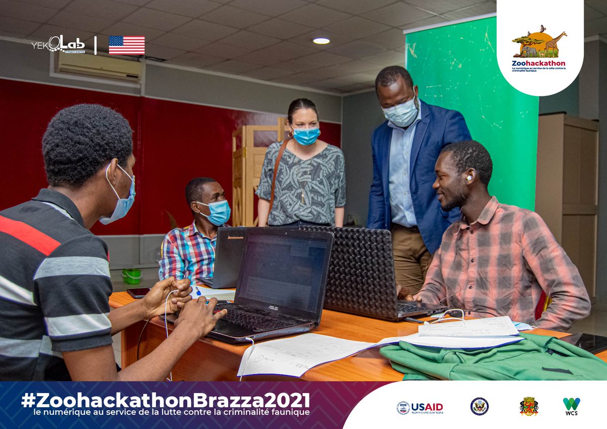 #hackathonbrazza2021 | JOUR 1 
Visite de la Chargée d'affaires Public de <a href="/USEmbassyBrazza/">m</a> Madame @Alisande Roos accompagnée du conseiller à l'Éducation, M. Lejuste Moukoubouka à <a href="/Yekolab/">Yekolab Community</a> pour souhaiter bonne chance aux compétiteurs et se rassurer de la bonne tenue de l'activité.