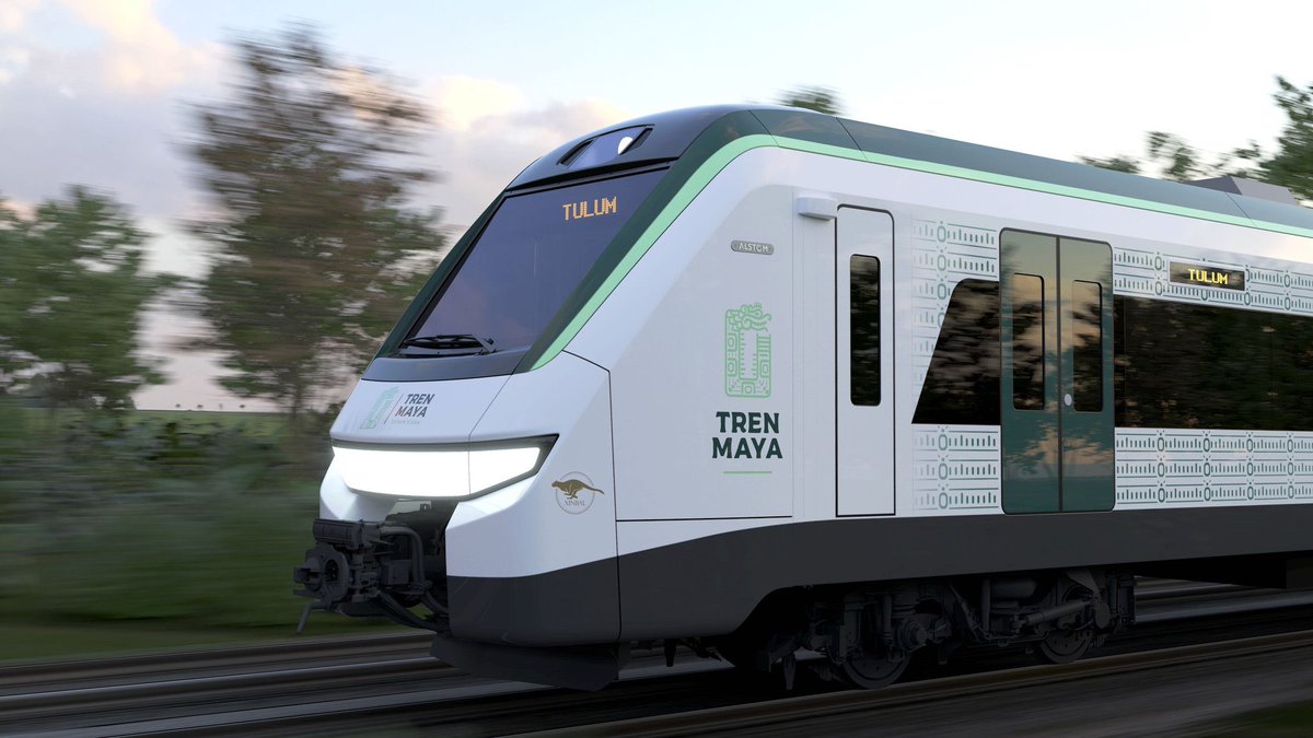 CentinelaMundo's tweet photo. 📌#México|  #Fotogalería 📸

ASÍ SERÁ EL TREN MAYA POR DENTRO Y POR FUERA. 🚆

El Fondo Nacional de Fomento al Turismo presentó en la 45º edición del Tianguis Turístico realizado en #Yucatán, el diseño distintivo de exteriores e interiores del material rodante para el #TrenMaya. https://t.co/bJ0UPtjNJ7