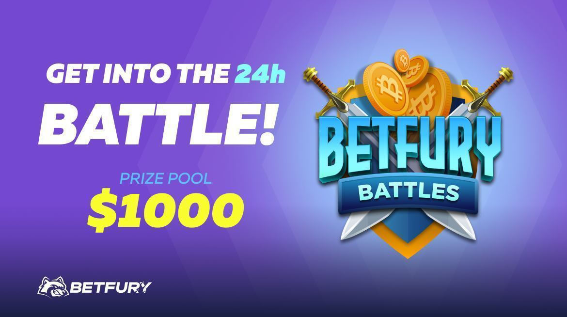 🔲 $1 000  BATTLE 🔲
❕IN-HOUSE CONTEST❕

▶️ betfury.tv/3aOc8yB◀️

⏱24 HOURS
START: NOV 18, 15:00pm GMT

🔘Prize pool $1000 in #USDT  
🔘All In-house games 
🔘100 winners
#cryptocurrecy #BetFury