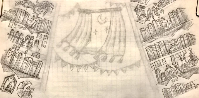 今日の依頼絵進捗(許可いただいてる部分)

昨日描いた空っぽの本棚に中身を描きました。(トレペを使ったアナログなレイヤーで。アナログとはいえ、いっぺんに描くより自分はこの方が描きやすい。)

鉱石とガラス瓶のとこ、お気に入りです。 