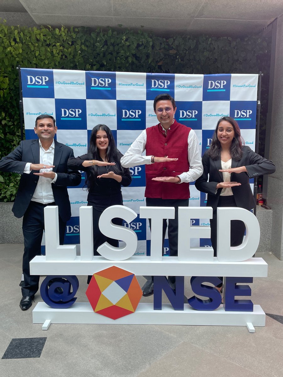 dspmf's tweet photo. Here's a happy pic! Our Passive Investments team celebrating the listing of DSP Nifty 50 Equal Weight ETF, India's first equal-weight based ETF a few days ago on the exchanges.😎⚡️

= :)

Explore fund: https://t.co/bhp7rTNFcB https://t.co/HPAkRoS8f2