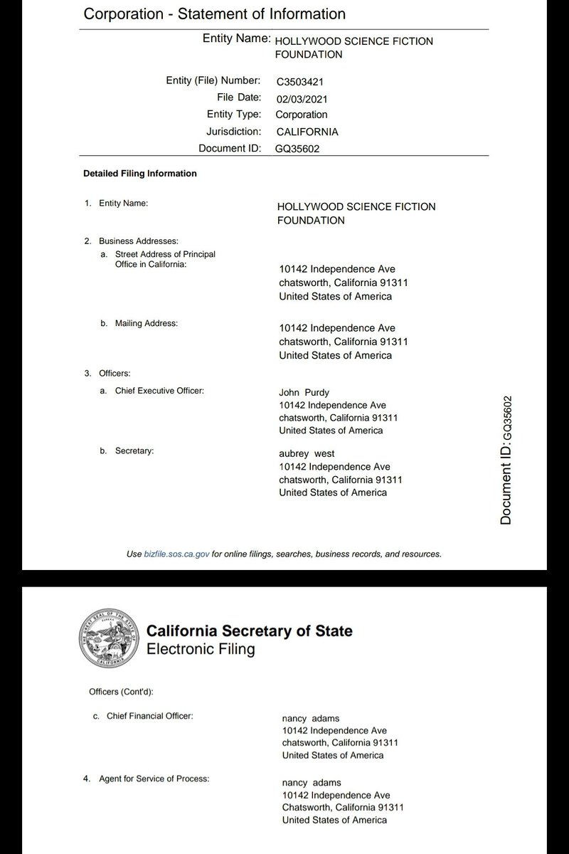 HollywoodScam's tweet photo. Don't let them fool you... Huston Huddleston is still apart of this project. As of February, public docs filed with CA Secretary of State says "new CEO" lives at Huston's mom's house... does he think we are complete fools? 

#startrek @hollywoodscifi @Kickstarter #scifiworld https://t.co/kJpULJ3cnt