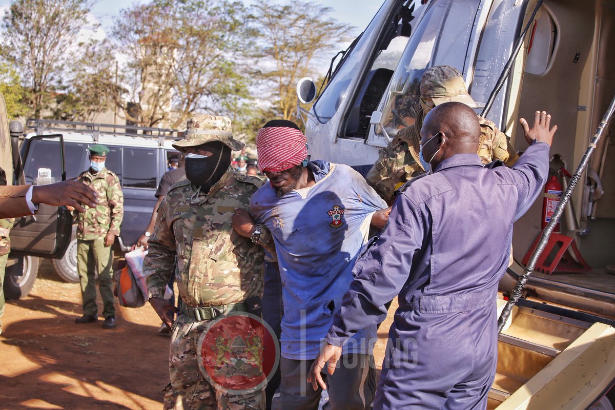 InteriorKE's tweet photo. Three terror convicts who were on the run have been reunited with Kamiti Prison this evening after they were captured near the Kitui-Tana River counties border. https://t.co/zETsQxx8FE