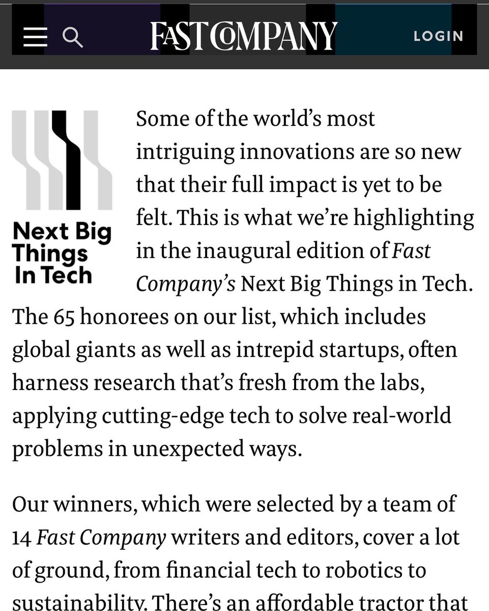 nunzi46's tweet photo. Excited to finally share our selection by @FastCompany as a winner of their inaugural “Next Big Things in Tech” award, alongside other leading sustainable food innovators @BoweryFarming @upsidefoods and more!

https://t.co/63onyHuyvA

#FCTechAwards #longlivefries https://t.co/h0tWYmhyUf