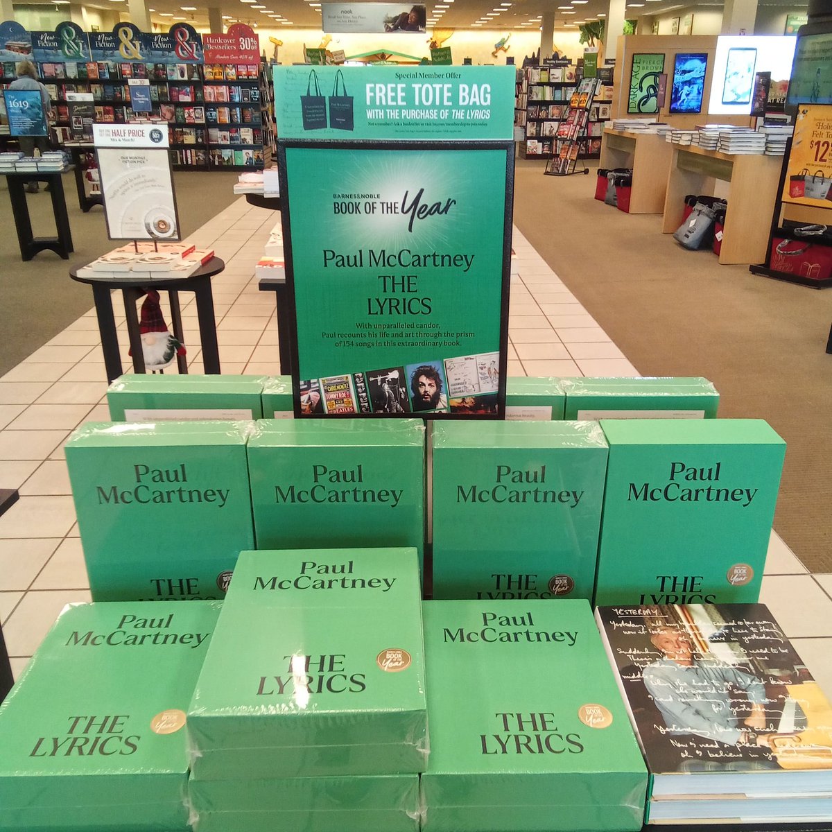 Lyrics by Paul McCartney is Barnes and Noble Book of the Year!! Come in today to pick up your copy. #bn #bnnewharfordny #bnboty2021 #boty #beatles #musicianslife  #lyrics  #musicbiography #fye #booktok #trending #weknowbooks #shoplocal #shopearly