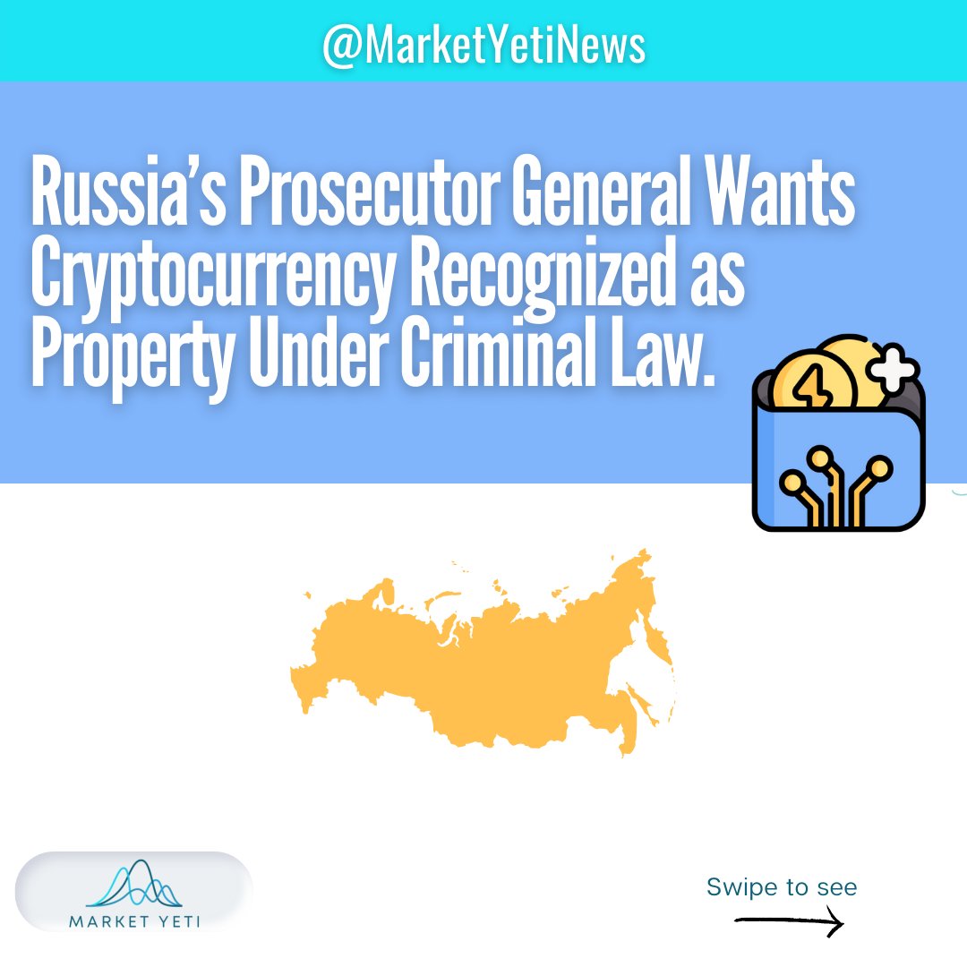 MarketYetiNews's tweet photo. 👉 Prosecutors in Russia Draft Legislation
Granting Cryptocurrency Property Status. 👈
#timeshare #lynkey #cryptoproperty #Litecoin
#EOSBLOCKCHAIN #Upland #EOS #EOScoin #Crypto
#cryptocurrency #Networks #Ripple #uplanders #CRO
#DeFi #FFTB #BSC #BlackFloki #sol #marketyeti #defi https://t.co/F33aKQStJZ