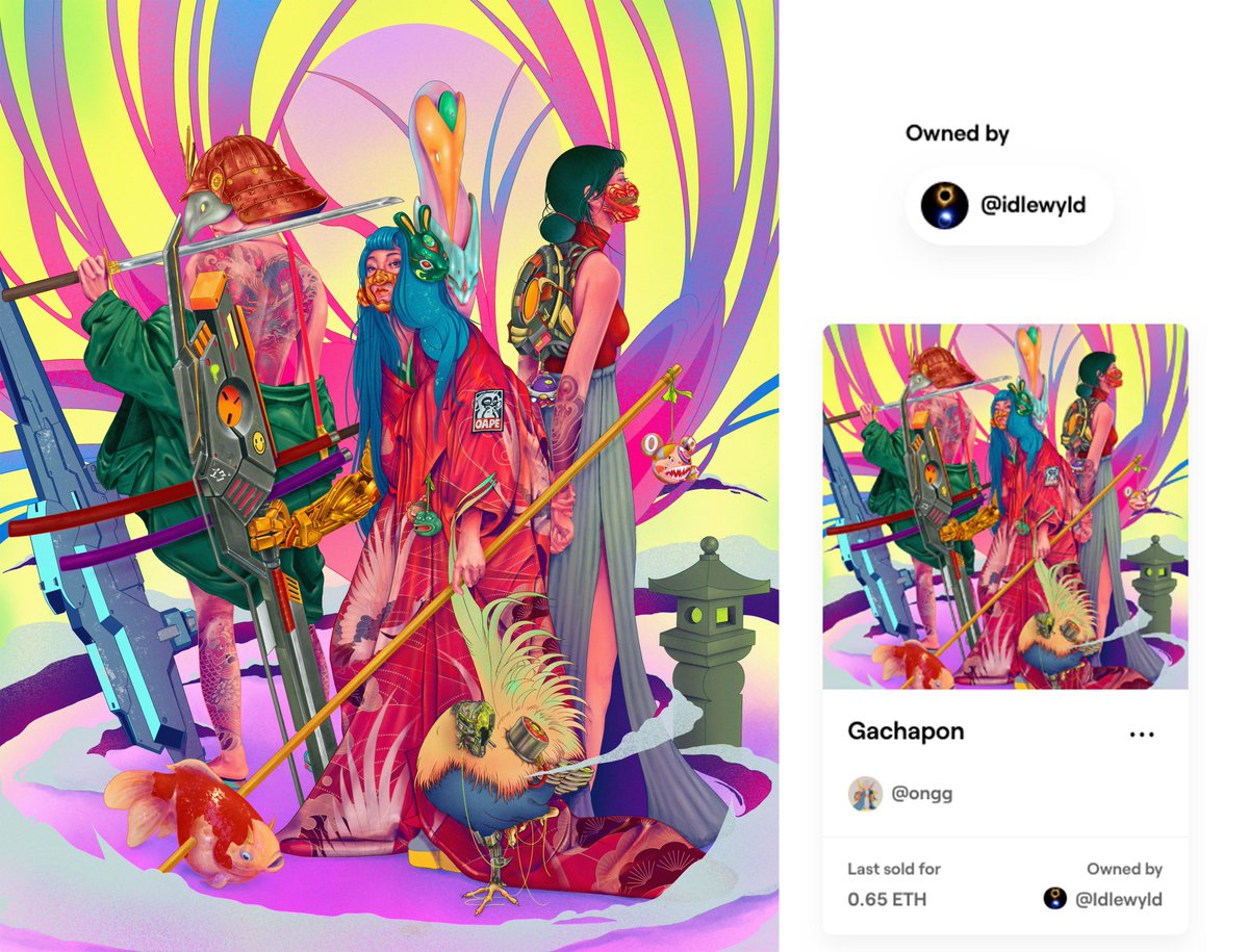 ONGGstudio's tweet photo. " Gachapon" 
SOLD for 0.65 ETH  
@withFND
Million Thanks and Congratulation to @Cryptinish for got this piece 🥰🙏🌈
I'll Keep up good work 💥💥💥
#NFTCommunity #nftcollectors https://t.co/T1QL7QG9Gq
