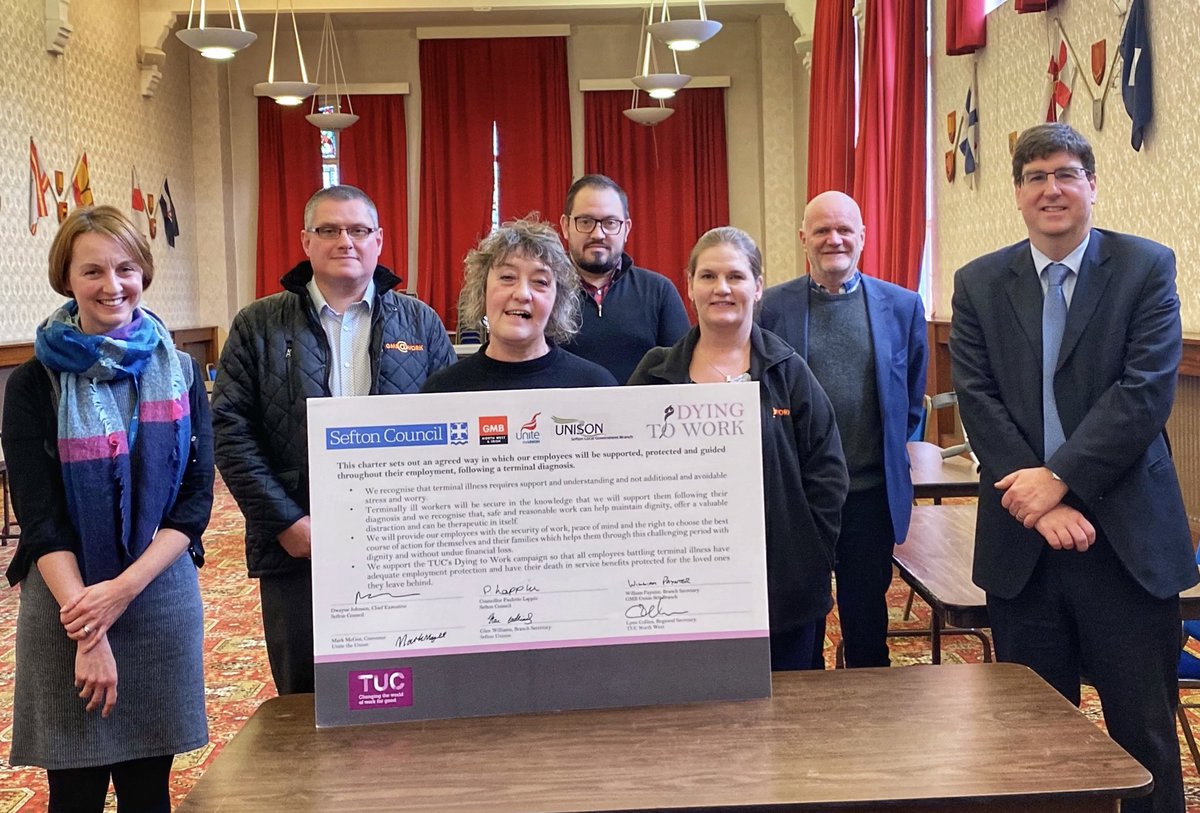 TUCNorthWest's tweet photo. Delighted that @seftoncouncil has today signed the Dying to Work charter 📝

Protecting people when they need it most 💪 https://t.co/RuNkhN15yr