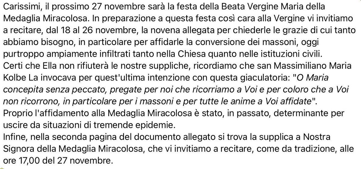 Catholico_ritu's tweet photo. Recitiamo la Novena a Nostra Signora della Medaglia Miracolosa!🙏
Qui👇, l’invito e le istruzioni di ‘don Elia’. https://t.co/Xbmhv3ATSm