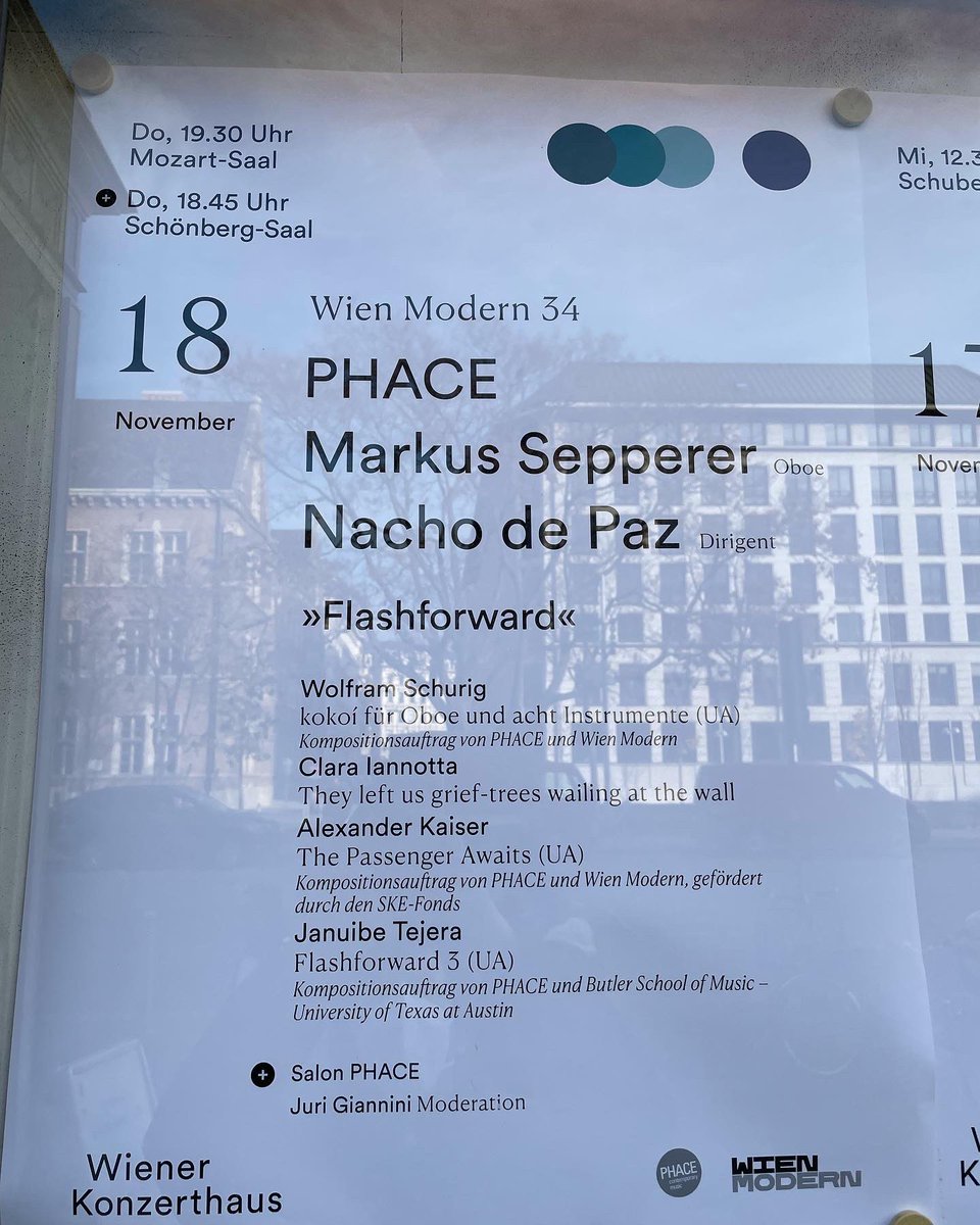 _nachodepaz's tweet photo. TONIGHT: 🎸🔉super electric power and amazing subtle sounds with #ensemblephace at @wienmodern in @Konzerthauswien With #MarkusSepperer @clara_iannotta #WolframSchurig #JanuibeTejera #AlexanderKaiser

https://t.co/P8adrjyD1T

#contemporarymusic https://t.co/VXuWwRuzgU