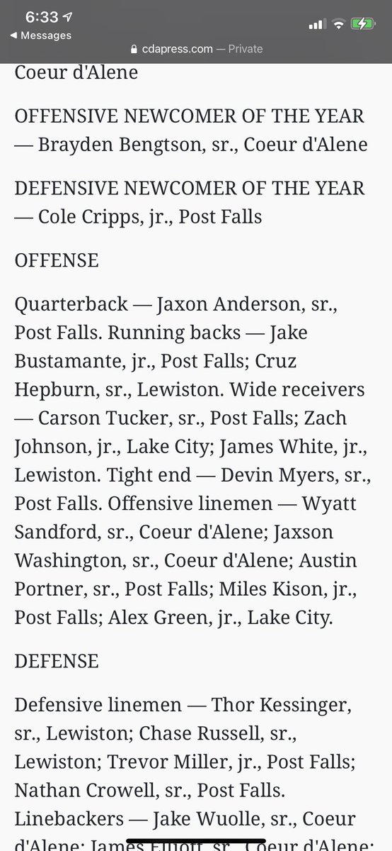 CarsonTucker08's tweet photo. Honored to receive 1st-Team All League Wide receiver (IEL)  @coachsandberg @BrandonHuffman @INW_FOOTBALL @RylandSpencer @coach_shamion https://t.co/XBs0uitd8U