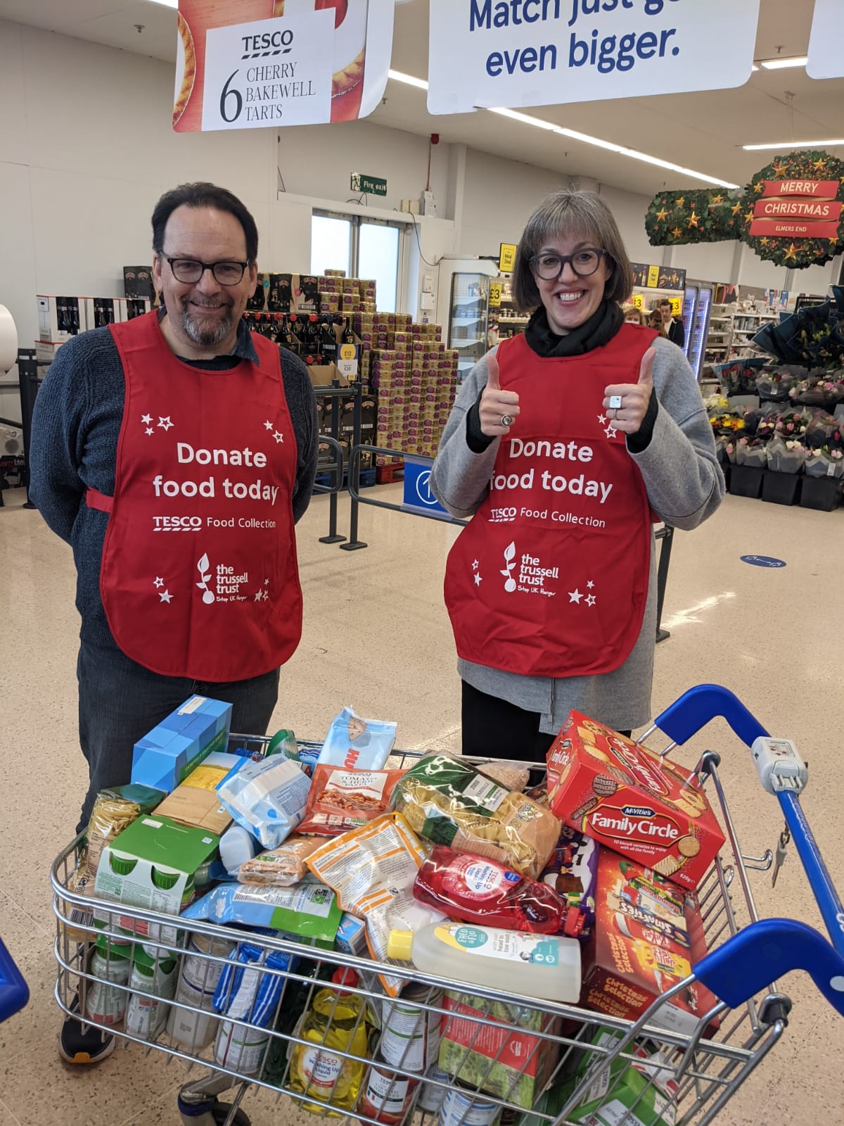 Lewisham Foodbank on Twitter "Shift 3 with Peter and Claire at Tesco Elmers End, with a whole