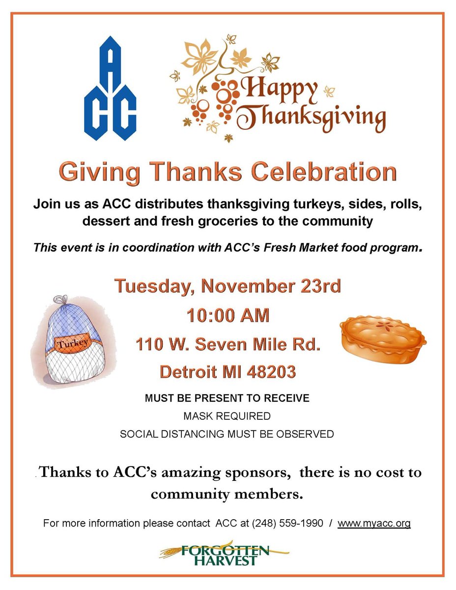 DetroitFamilies's tweet photo. Thanksgiving Celebration at the Arab Community Center in Detroit! #freeturkey https://t.co/3zhOIlG0Uo