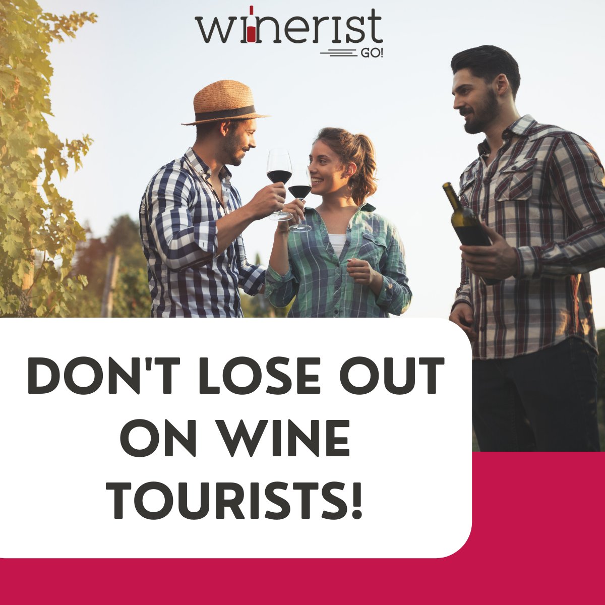 winerist_'s tweet photo. Our experience shows that #winetourists want instant #onlinebooking. If you don't have that on your website they will go elsewhere. Don't lose a customer again! Get in touch at go@winerist.com or call +44 (0) 20 7096 1006. #winetourism #wineindustry https://t.co/leHsmjzgiY