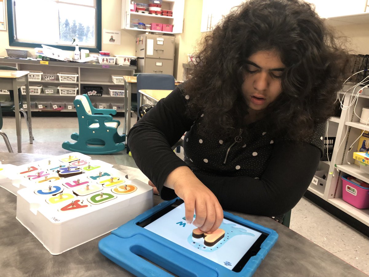 NobleQEPS's tweet photo. Using Marbotic letters to practice matching uppercase and lowercase letters. #GECDSBGAINS #speced @MikeWil03652704 @Newtonjn13 @MDBennieBulldog https://t.co/QMbb0lnZrh