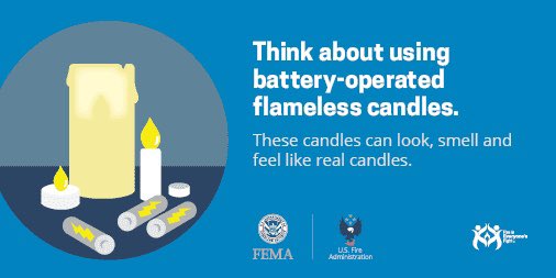 TMFPD's tweet photo. Overall, candles cause 2% of reported home fires. Battery operated candles are a fire safe alternative. #Thanksgiving2021 #FireSafeHoliday #FirePrevention https://t.co/D3HXnPBnvT