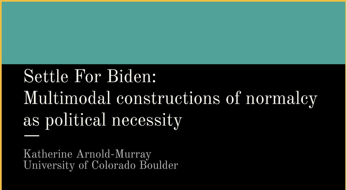 k_arnold_murray's tweet image. Come see my paper at #2021AAABaltimore today at 6:30 pm EST! I’ll be discussing how a Progressive social media campaign called ‘Settle For Biden’ produced Biden as just an ‘Average Joe’ to get voters on board, appealing to scalar interconnected normativities! #languageandpolitics