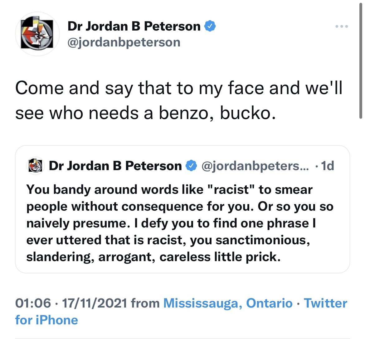 James on "Jordan Peterson with himself, the TL is healing / Twitter