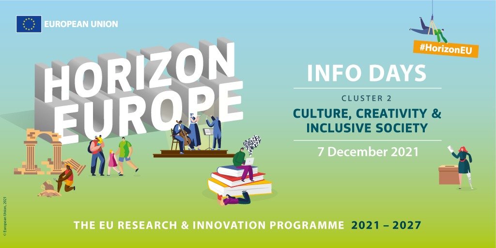 GabrielMariya's tweet photo. SAVE THE DATE❗️
Interested in applying for funding under the 'Culture, Creativity & Inclusive Society' cluster in #HEU? 📚🎹
The Info Day on #HorizonEU Cluster 2⃣ is for you!
⌚️7 December
✍️No registration needed
👉https://t.co/06le8yP2oU
#CL2INFODAY https://t.co/lL1kH7bHhV
