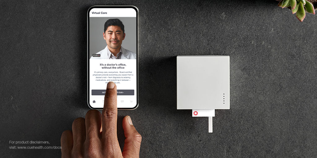 Connected care is now available, everywhere. Get fast, lab-quality COVID-19 testing, 24/7 virtual care, e-prescriptions and more, in the palm of your hand. Shop now at shop.cuehealth.com #GoCue. Go You.