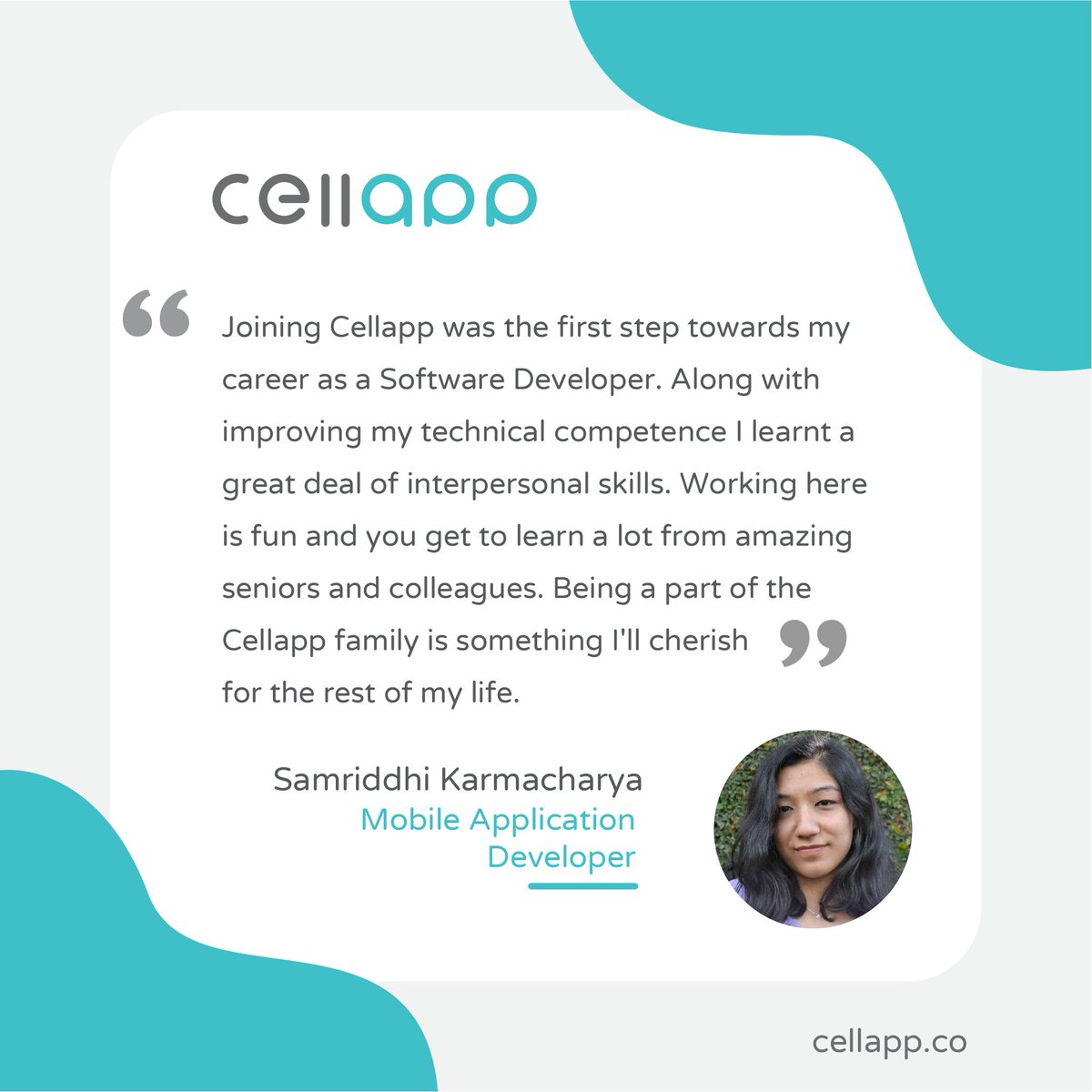 apps2impact's tweet image. Creating mobile applications that meets the user needs and queries.
Here's what our Mobile Application Developer 𝐌𝐬. 𝐒𝐚𝐦𝐫𝐢𝐝𝐝𝐡𝐢 𝐊𝐚𝐫𝐦𝐚𝐜𝐡𝐚𝐫𝐲𝐚 has to say about her experience at Cellapp.
#cellapp #app2impact #mobileapplicationdeveloper #experienceatcellapp