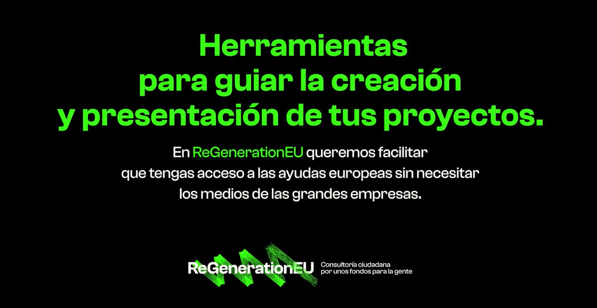 #ReGenerationUE ofrece:

1⃣ Herramientas para conocer qué proyectos pueden presentarse, 
2⃣ cómo funciona el proceso, 
3⃣ recomendaciones generales y 
4⃣ cómo elaborar una memoria de proyecto.

👉 Todo en: regenerationeu.net