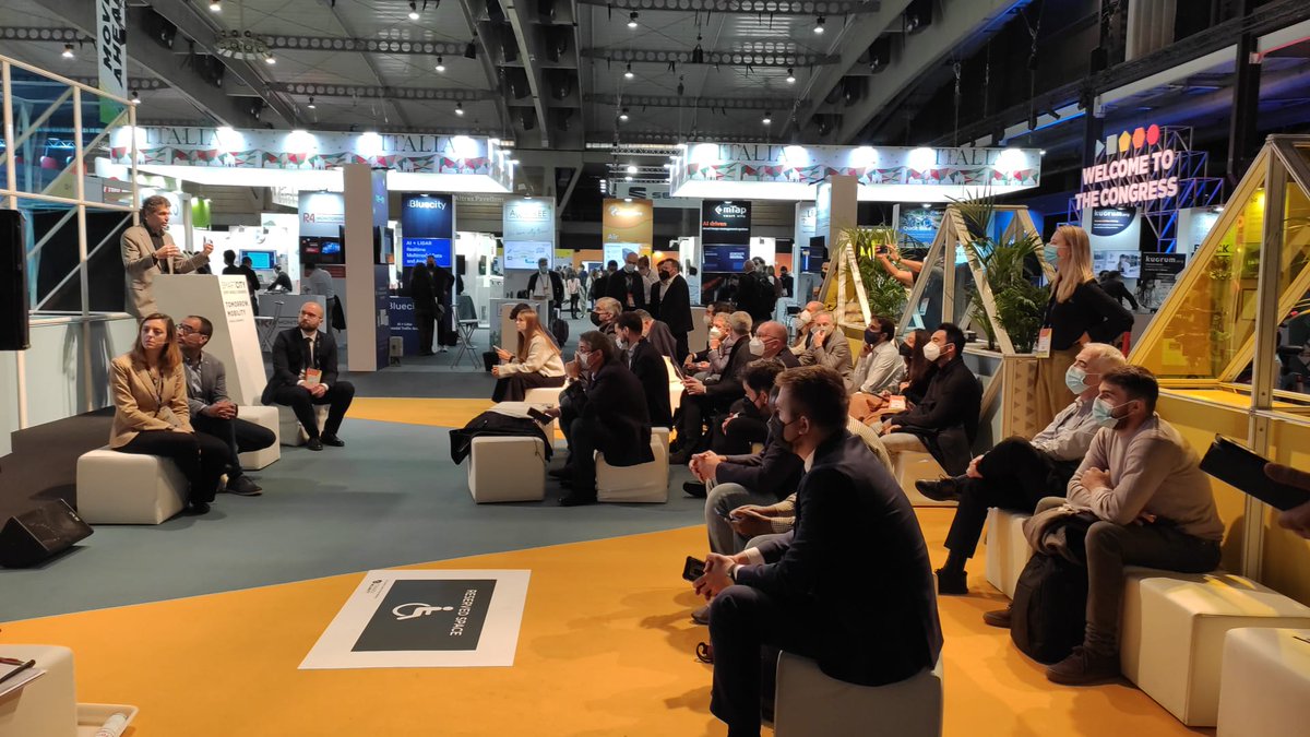CIT_UPC's tweet photo. The #ARIADNA session at #SCEWC21 right now! 
'Leveraging Galileo Satellite Technology for More Sustainable Cities' welcomes urban #mobility players sharing their experience with #Galileo tech.
📌Meet us at the Innovation Zone! @ProjectAriadna https://t.co/GoqZLLzKSq