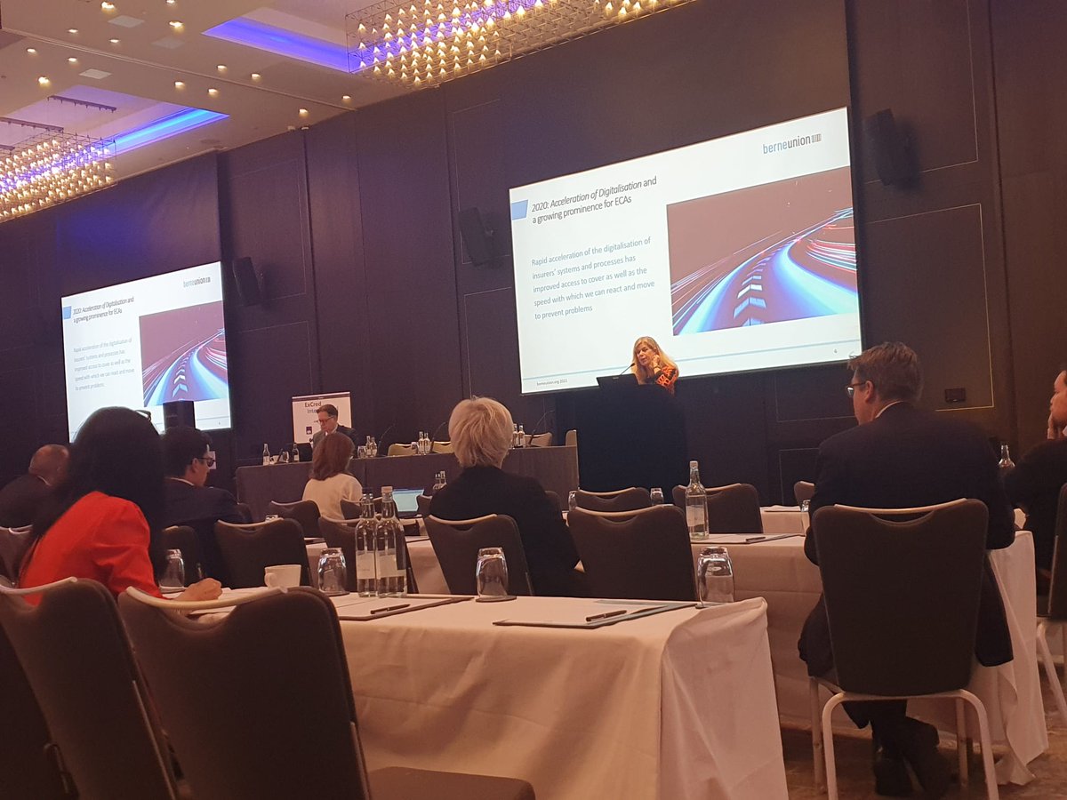BerneUnion's tweet photo. Keynote takeaways at #ExCred this morning
1 #ExportCredit has weathered the #pandemic with resilience
2 #business is changing rapidly and we need to adapt
3 #ECAs will play an important role in #climate #transition
4 We must avoid easy rhetoric and focus on tangible #impact https://t.co/nCU8omkgri