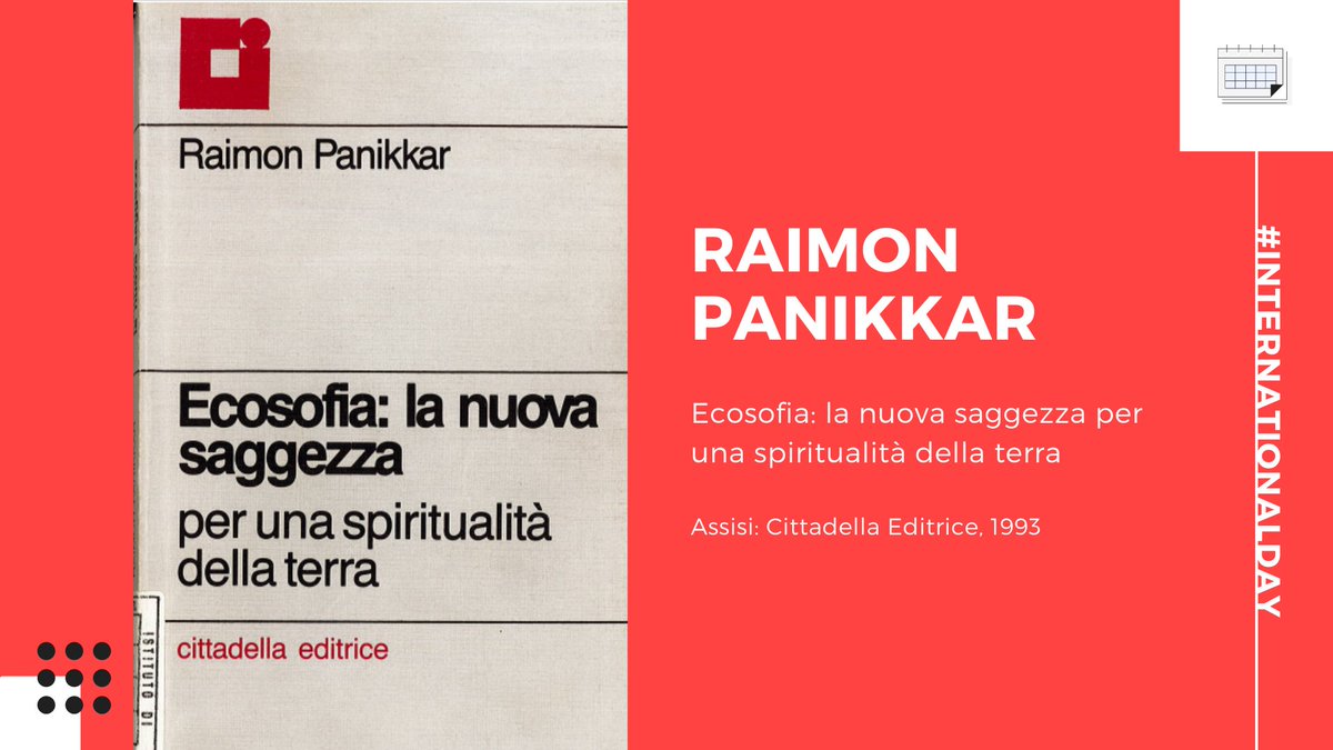 BiblioFbk's tweet photo. In linea con il tema del #worldphilosophyday, vi proponiamo un classico di Raimon Panikkar “Ecosofia: la nuova saggezza per una spiritualità della terra”, che è conservato nella sezione ISR (Centro per le Scienze Religiose) della Biblioteca FBK.
#UNESCO #booktwt #ecosofia https://t.co/V4SD2eZUSf