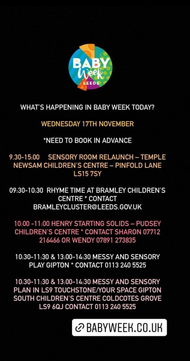 HomeStartLeeds's tweet photo. See Whats On Today As Part Of #leedsbabyweek
🤗❤️
#BeacauseChildhoodCantWait
#BabyWeekLeeds
@BabyWeekUK https://t.co/PjlqAgimFZ