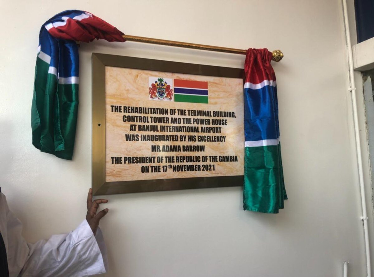 GambianY's tweet photo. Vice President of the Republic of Gambia, Isatou Touray and the CEO of the Saudi Fund for Development (SFD) Sultan Bin Abdurrahman Al-Marshad inaugurated a project to rehabilitate and develop Banjul International Airport.
When promises are made and kept. #WeBarrow https://t.co/tdnDLcLjkz