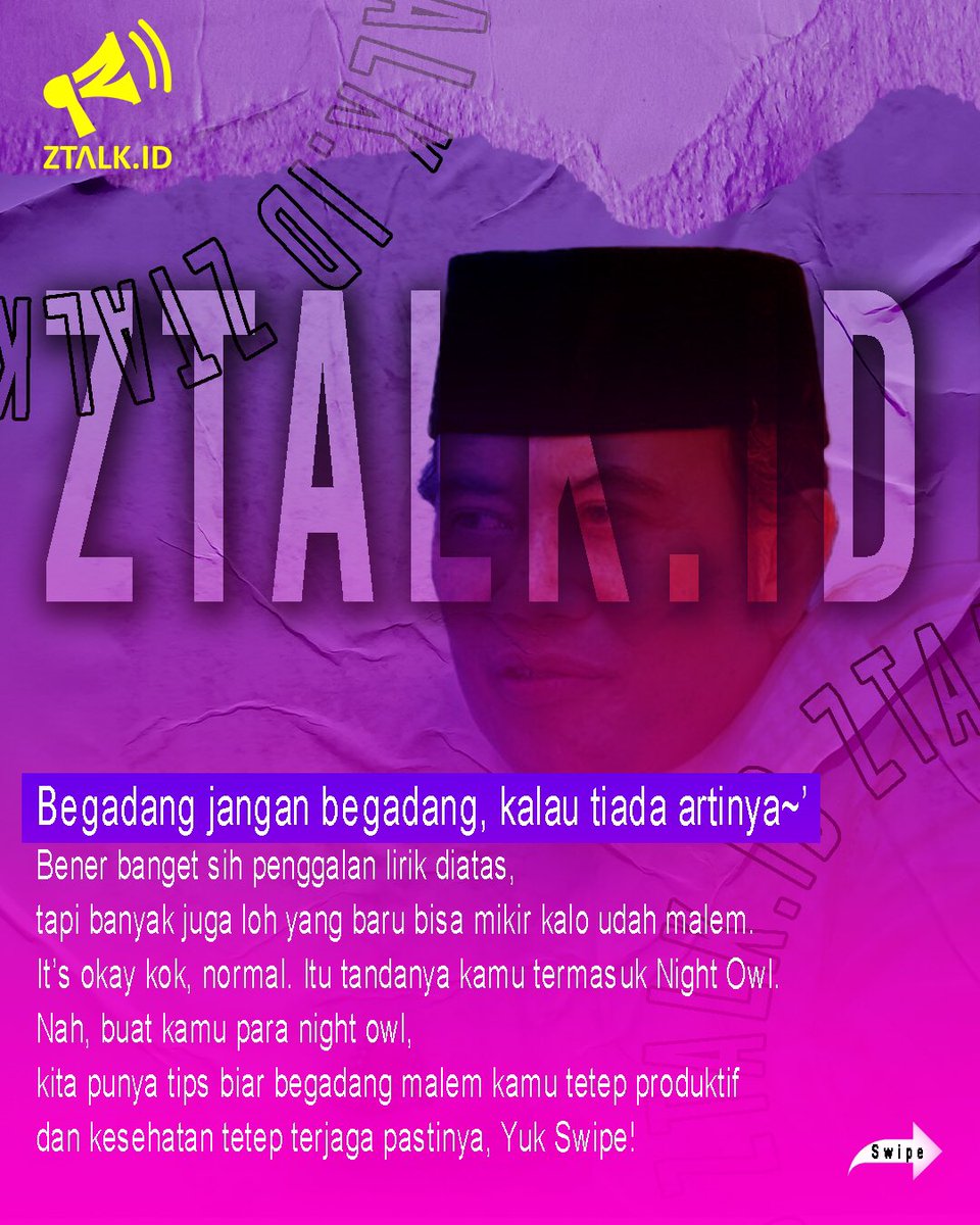 Ztalkid's tweet photo. Hayoo siapa nih yang suka begadang? Kita punya tips nih biar begadang kamu tetep produktif buat kalian para Night owl yuk langsung simak, cekidot! 🙌🏻

#TTZ #Tips&amp;TrikZ #Ztalk #Ztalkid #milenials https://t.co/mbpmhWwt51