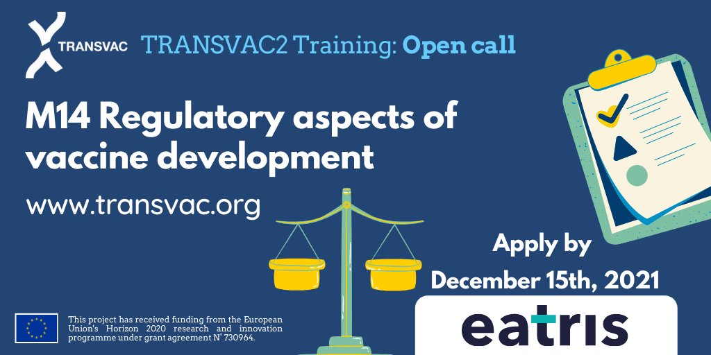 EuropeVaccine's tweet photo. 📣Open call for #TRANSVAC2 training on #Regulatory aspects of vaccine development: Apply now!
Learn about regulatory strategy for #vaccines with  module #M14 by @EatrisEric

🎓Course details: https://t.co/4DT9XVBSnX
✍ Apply by 15 Dec 2021: https://t.co/81nFRhjQ9L
#EUfunded https://t.co/vgY74jBKp8