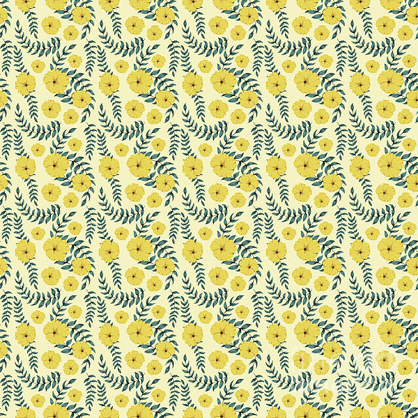 millusti's tweet photo. New artwork for sale! - "Yellow Hibiscus Pattern - Floral Motif Watercolor Vintage Boho Rustic Greenery Foliage" - https://t.co/hILW4xEIwi @shoppixels https://t.co/T04LkdvDid