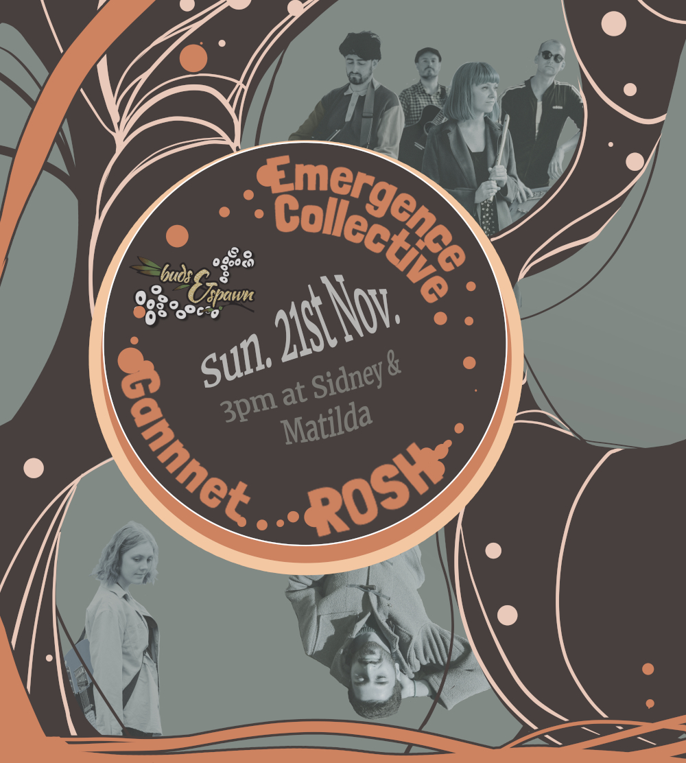 BudsandSpawn's tweet photo. This afternoon! Join us for Sunday session of hypnotic improvisation and gorgeous folk with #EmergenceCollective feat @julianaday1 @robbentall plus @RoshLalMusic and @gannnet at @sidneymatilda #Sheffield #SheffieldIsSuper https://t.co/5ApThT3qO5