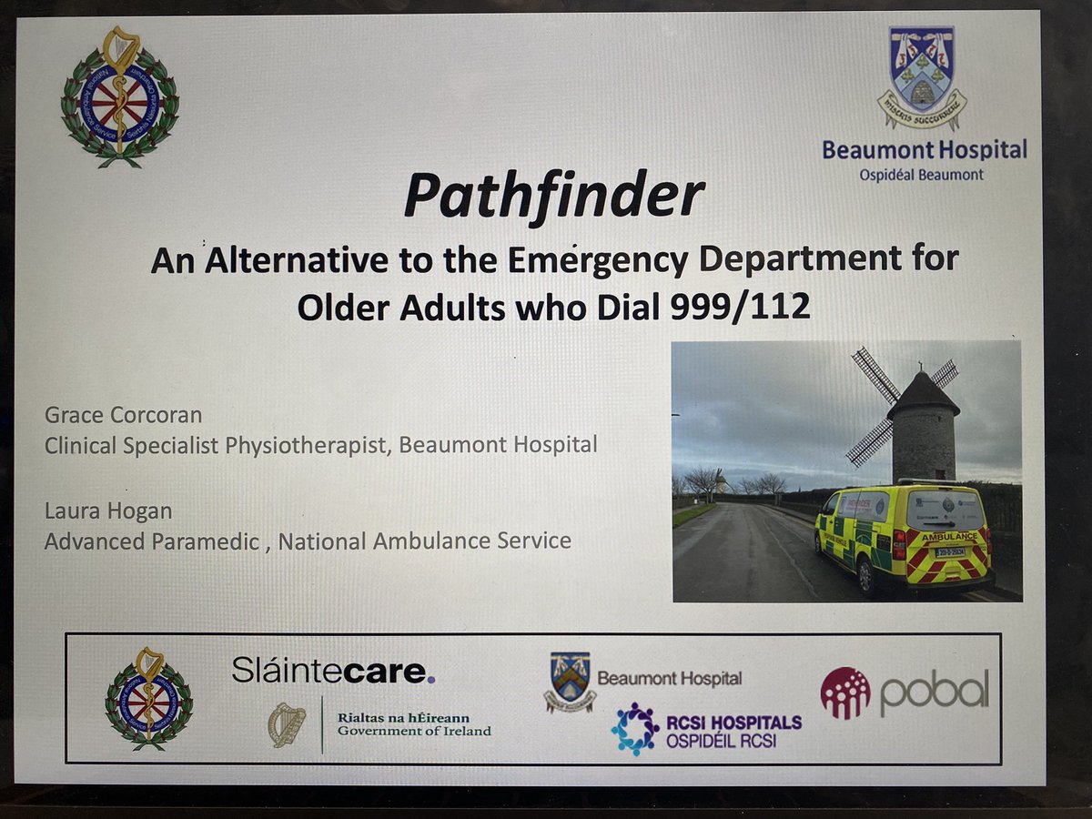 PathfinderACP's tweet photo. Conference season continuing today for @PathfinderACP at the Irish Gerontological Society #IGSASM2021

Delighted to present our journey to date &amp; energised by other fantastic services across the country improving care for older adults🙌
@Beaumont_Dublin @AmbulanceNAS @slaintecare https://t.co/JDDC3Vd7Vz