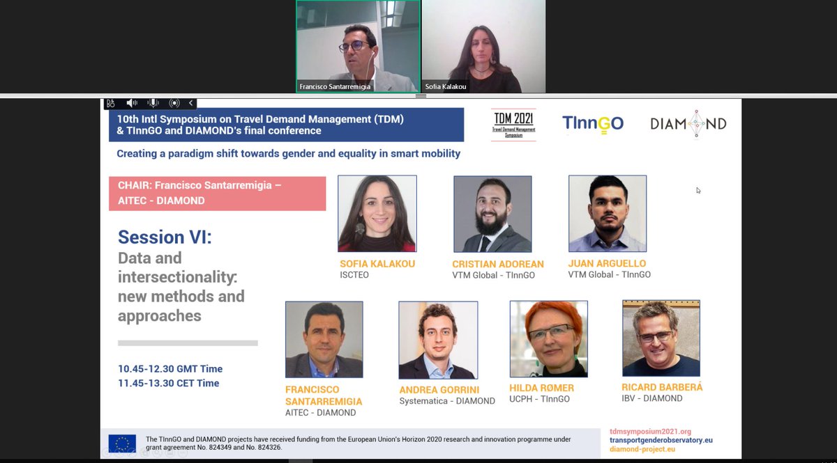 DIAMOND_H2020's tweet photo. ๐ขA new session has started!
We will discuss about #data intersectionality new methods and innovative approaches for looking at smart cars and #AutonomousVehicles #SmartMobility. #DIAMONDconference #WomenInTransport https://t.co/dFmMAGqgBI